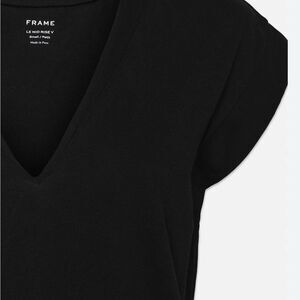 Frame Denim Black Cap Sleeve Tee